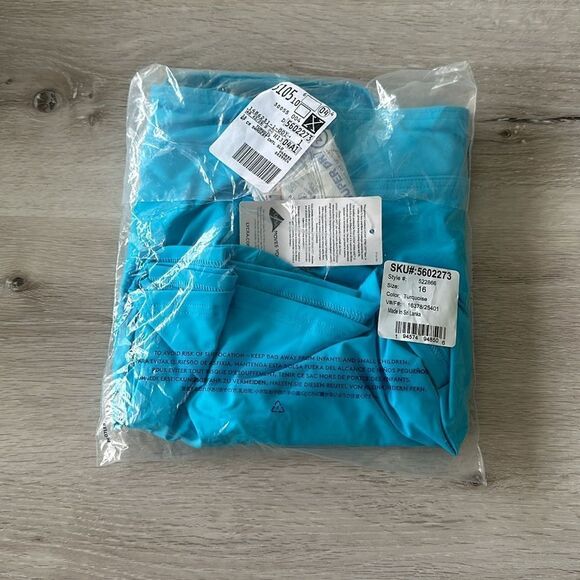 Lands End Tummy Control Swim Skirt Bottoms Turquoise 16 NWT IN PKG - Picture 7 of 8